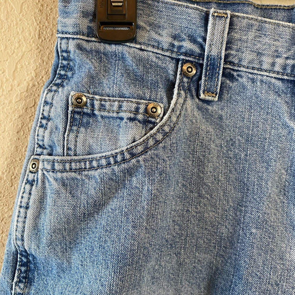 Lee Riveted Four Button Closure High Rise Cut Off Distressed Cotton Shorts 28” - Picture 3 of 14
